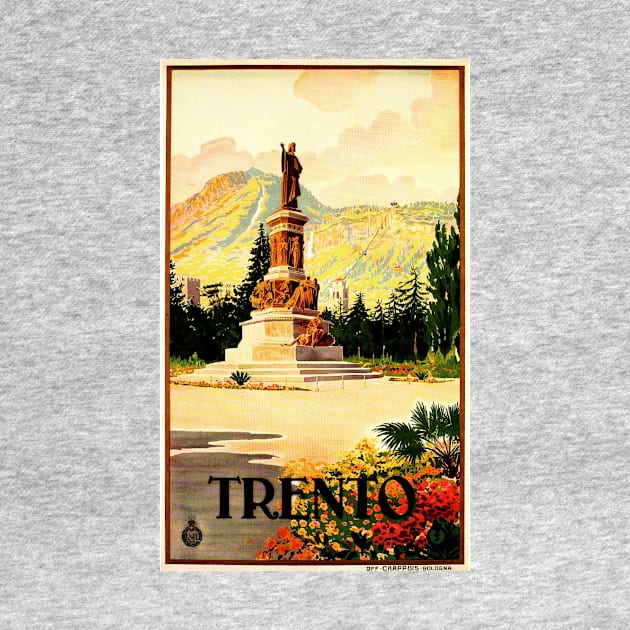 TRENTO Monument of Dante ITALY ENIT Poster Art Vintage Italian Travel by vintageposters